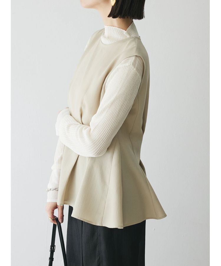 AnriettMusee「ラメ切替スリーブリブシアーニット」|ニット・セーター|