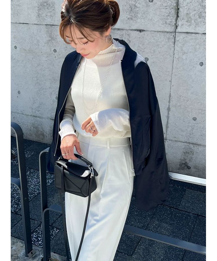 AnriettMusee「ラメ切替スリーブリブシアーニット」|ニット・セーター|