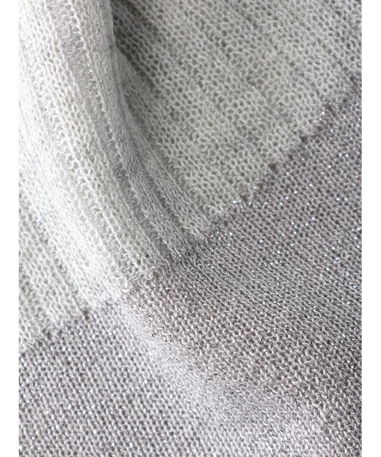 AnriettMusee「ラメ切替スリーブリブシアーニット」|ニット・セーター|