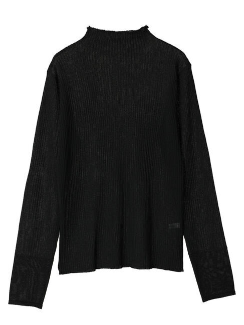 AnriettMusee「ラメ切替スリーブリブシアーニット」|ニット・セーター|