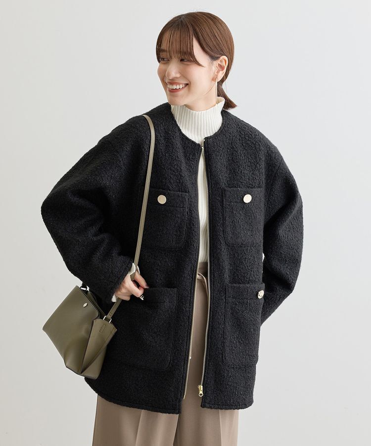 Green Parks「ノーカラーZIPジャコット」|ブルゾン・スタジャン|