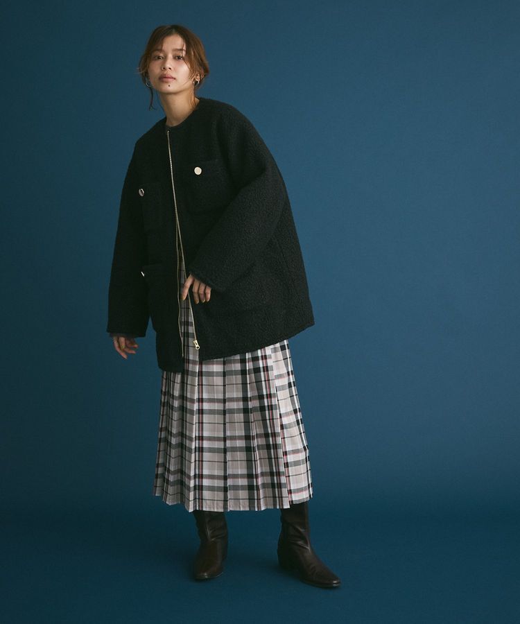 Green Parks「ノーカラーZIPジャコット」|ブルゾン・スタジャン|