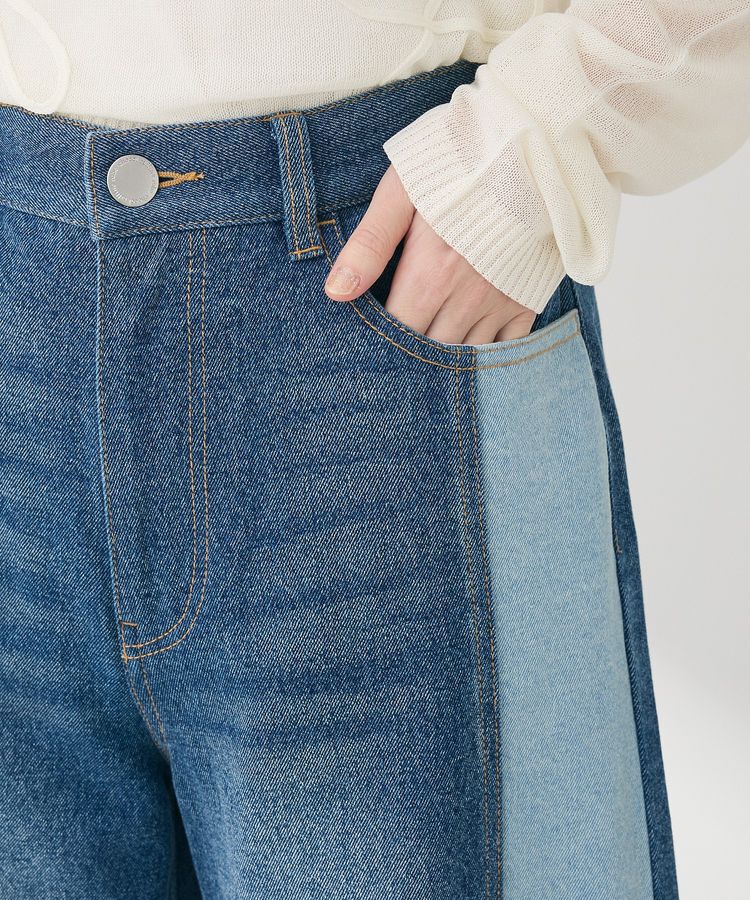 Green Parks「切り替えカーヴィーデニムパンツ」|デニム|