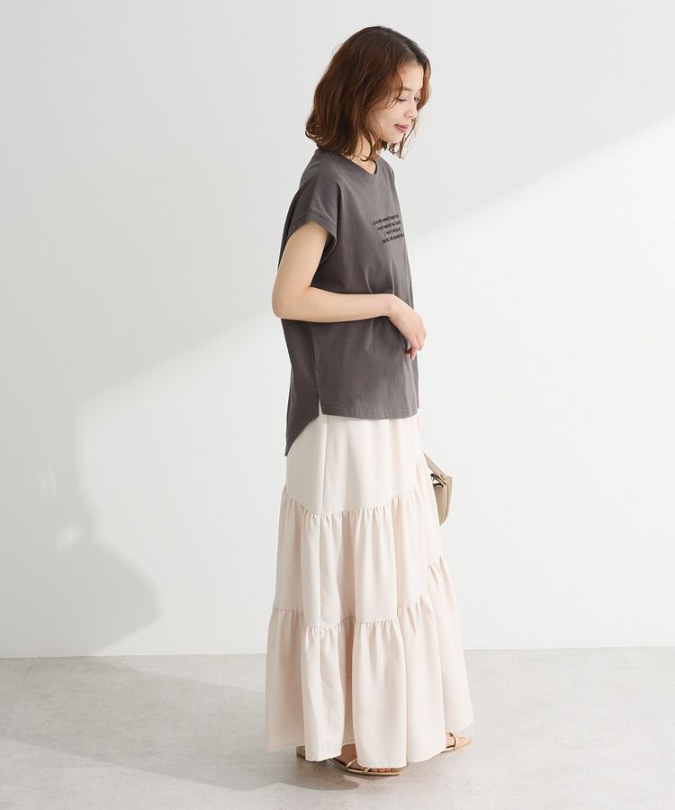 Green Parks「・swing by フレンチスリーブ刺繍TEE」|Tシャツ・カットソー|