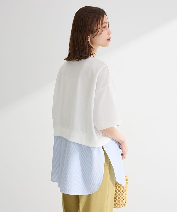 Green Parks「裾タックミニ裏毛シャツドッキングチュニック」|チュニック|