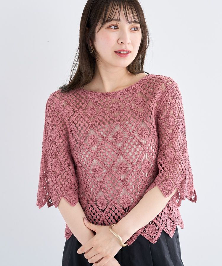 Green Parks「・SUGAR SPOON クロシェプルオーバー」|ニット・セーター|Pink