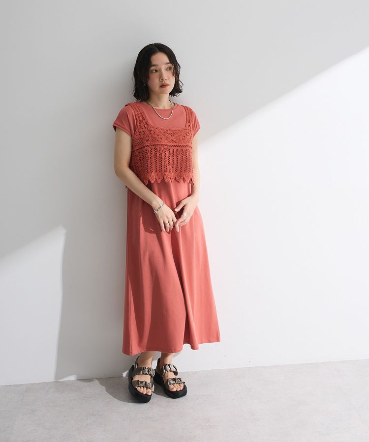 Green Parks「SET2点クロシェベスト＋ワンピース」|ワンピース|Orange