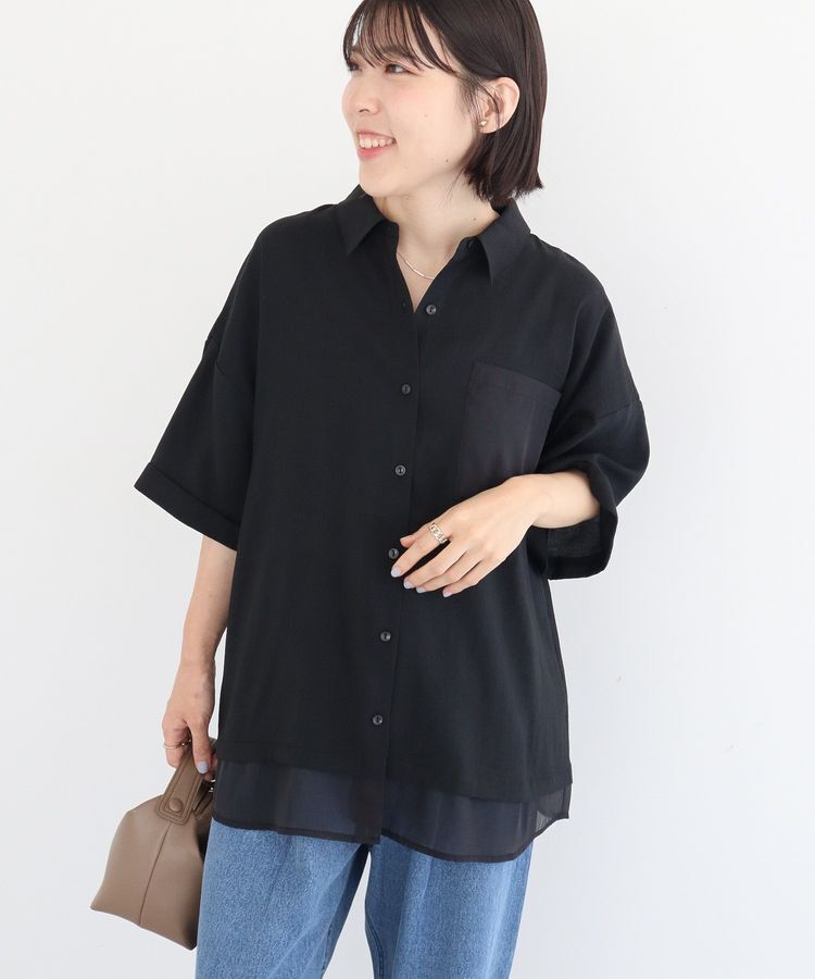 Green Parks「裾レイヤードショートスリーブシャツⅡ」|シャツ・ブラウス|