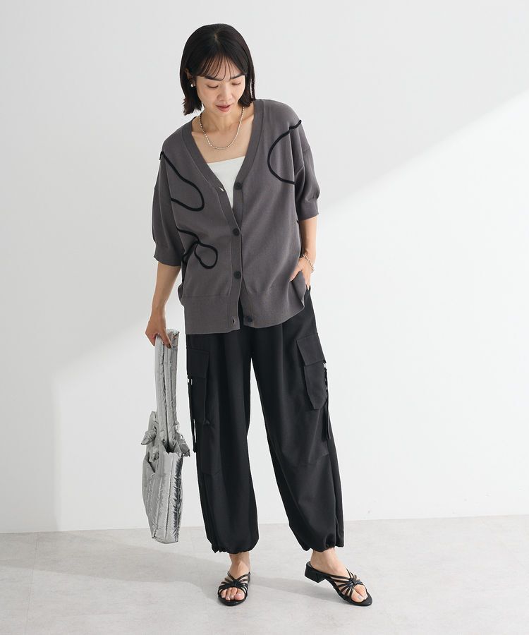 Green Parks「刺繍コードVネックカーディガン」|カーディガン|