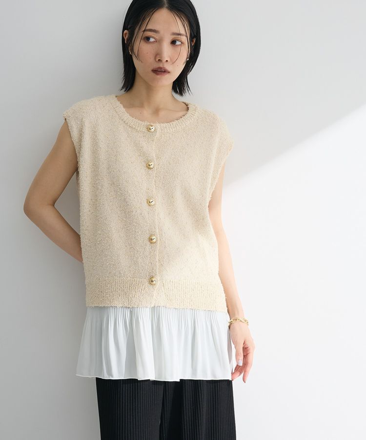 Green Parks「ツィード風金釦ニットベスト」|ベスト・ジレ|