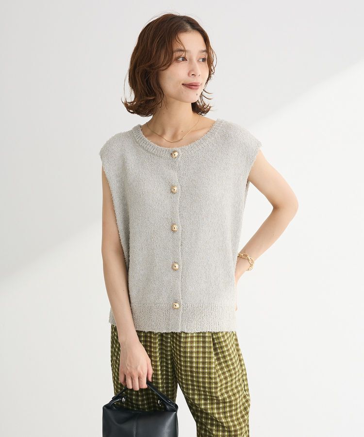 Green Parks「ツィード風金釦ニットベスト」|ベスト・ジレ|