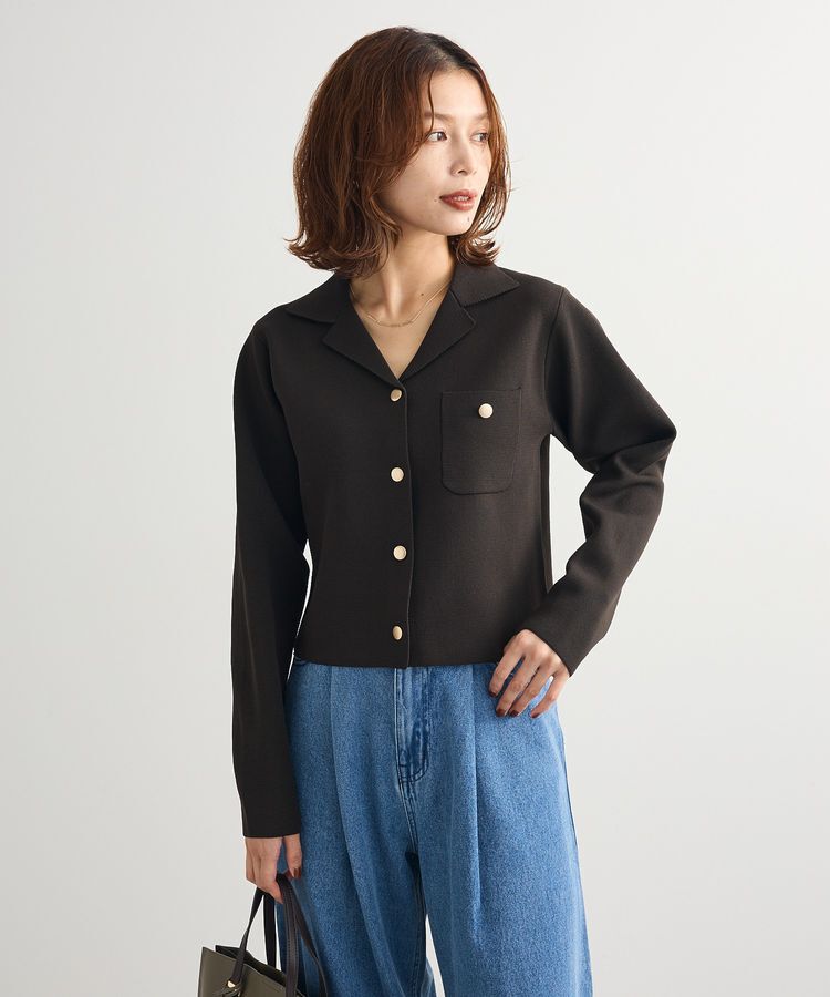 Green Parks「・swing by ニット開襟カーディガン」|カーディガン|