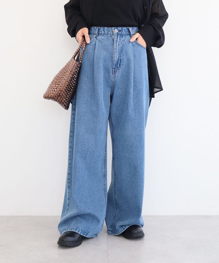 Green Parks「・SUGAR SPOON デニムワイドパンツ」|デニム|Indigo