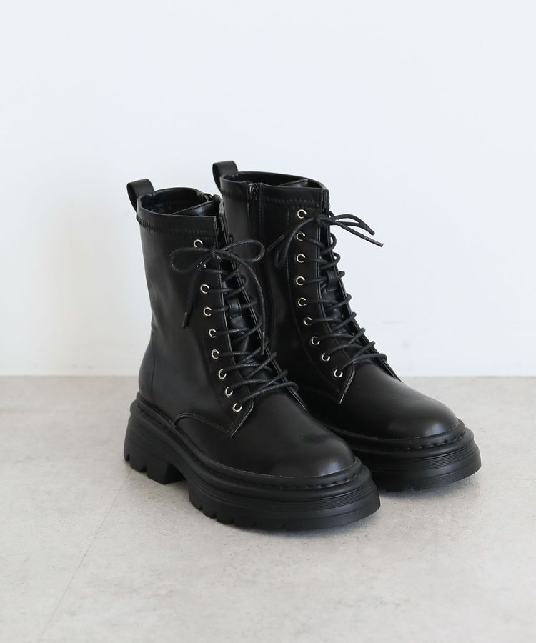 Green Parks「・minia レースアップショートブーツ」|ショートブーツ|Black