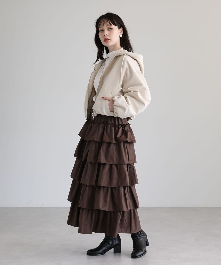 Green Parks「・SUGAR SPOON レザーライクティアードスカート」|スカート|