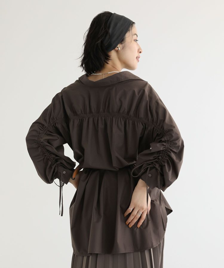 Green Parks「イージーケア袖シャーリングシャツ」|シャツ・ブラウス|