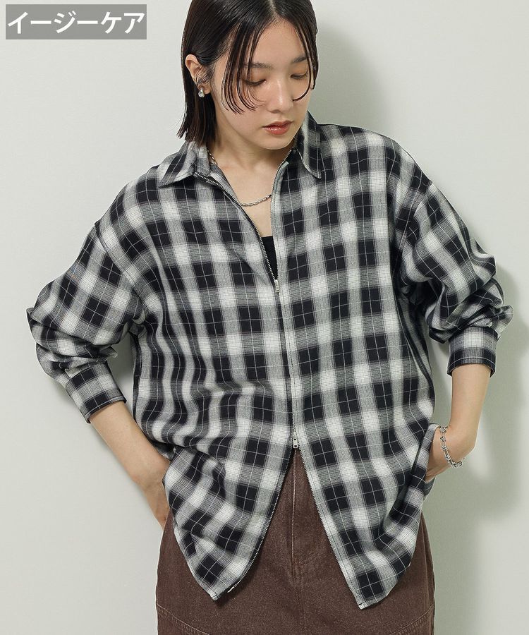 Green Parks「イージーケアアソートZIPシャツ」|シャツ・ブラウス|Black