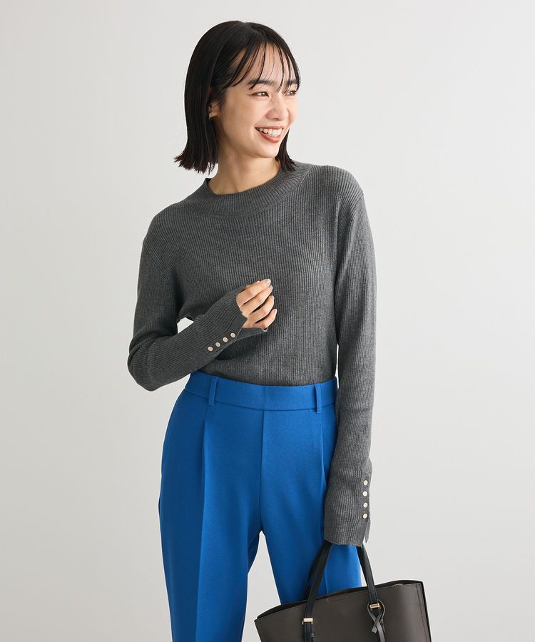 Green Parks「袖口金釦リブニットプルオーバー」|ニット・セーター|