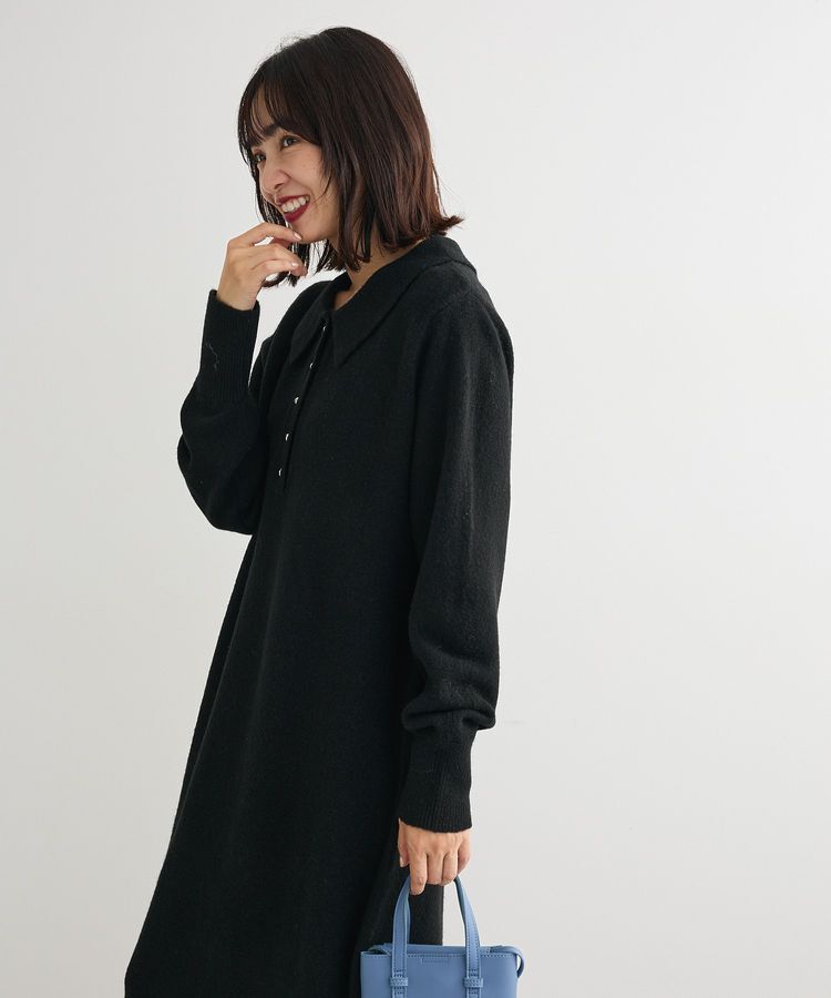 Green Parks「金釦ポロシャツニットワンピース」|ワンピース|