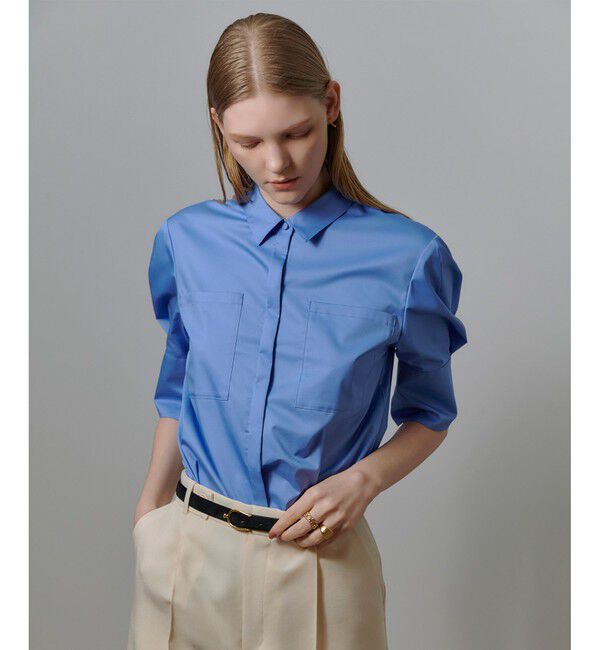 allureville「コットン混ストレッチブロードシャツ」|シャツ・ブラウス|