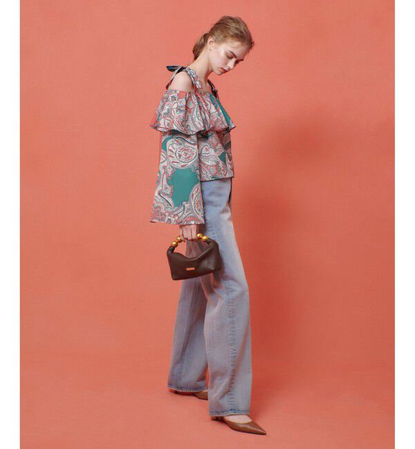 LOULOU WILLOUGHBY「【LOULOU WILLOUGHBY】RATTIペイズリーオフショルブラウス」|シャツ・ブラウス|