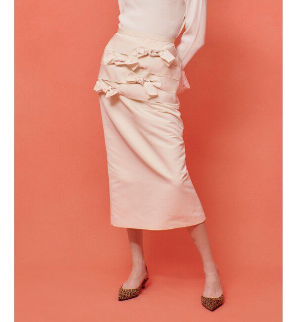 LOULOU WILLOUGHBY「【LOULOU WILLOUGHBY】ランダムリボンタフタスカート」|スカート|