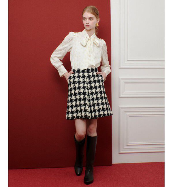 LOULOU WILLOUGHBY「【LOULOU WILLOUGHBY】KEYジャガードボウタイブラウス」|シャツ・ブラウス|