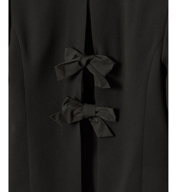 LOULOU WILLOUGHBY「【LOULOU WILLOUGHBY】ダブルクロスノーカラーリボンジャケット」|ノーカラージャケット|