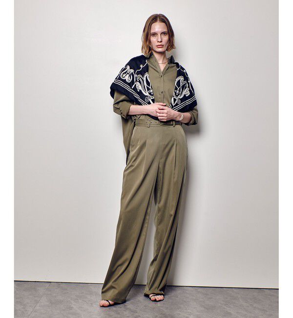 allureville「フィブリルカシュクールシャツ」|シャツ・ブラウス|カーキ