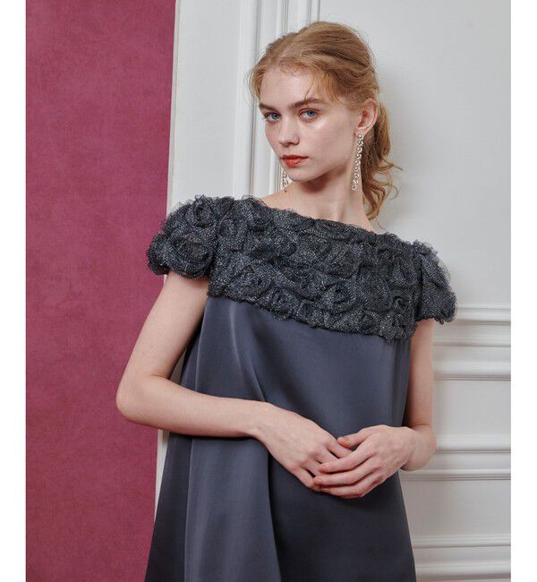 LOULOU WILLOUGHBY「【LOULOU WILLOUGHBY】チュールローズワンピース」|ワンピース|