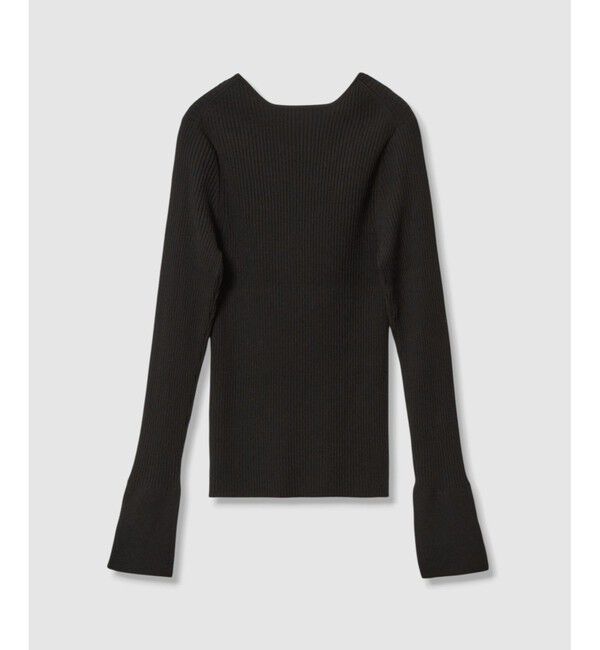 allureville「袖釦Vネックプルオーバー」|ニット・セーター|