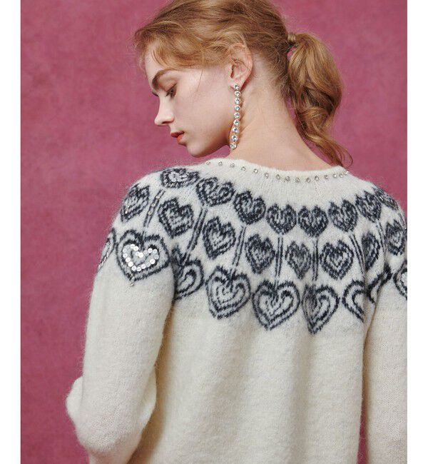 LOULOU WILLOUGHBY「【LOULOU WILLOUGHBY】ハートJQニットブルゾン」|ブルゾン・スタジャン|