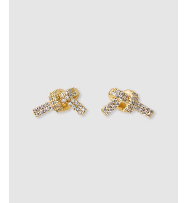 allureville「リボンビジューピアス」|ピアス|ゴールド系