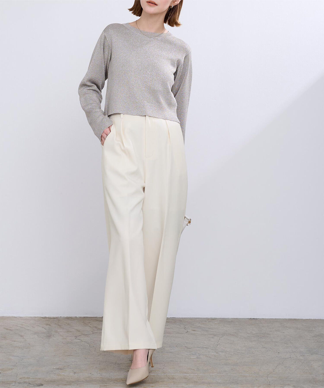 ur's「ワンタックカラーワイドパンツ」|スラックス|