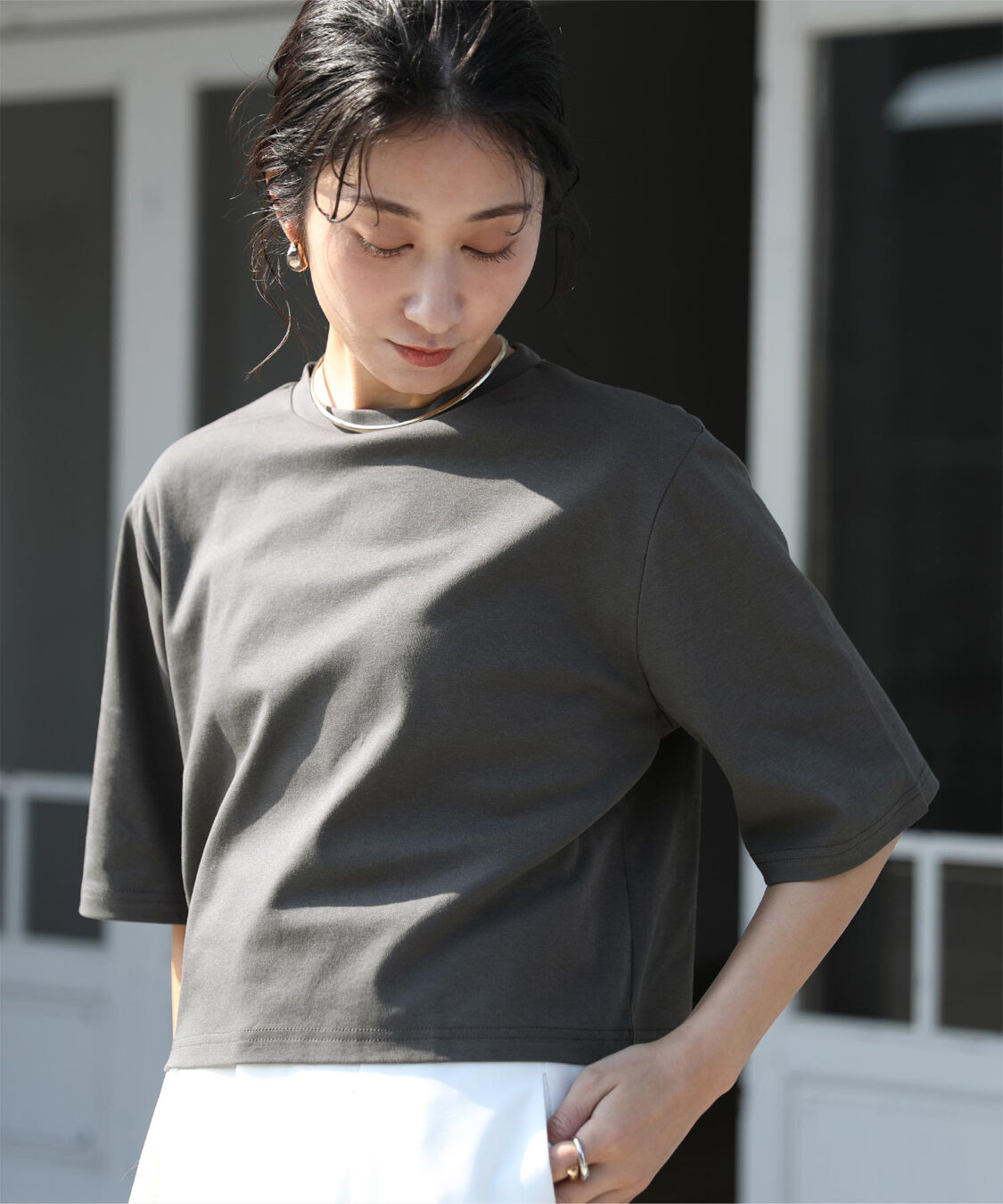 ur's「汗染み防止クロップドTシャツ」|Tシャツ・カットソー|