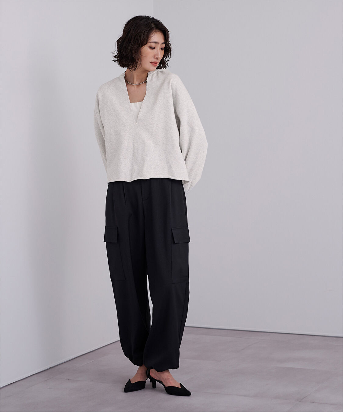 ur's「深Vネックスウェットプルオーバー」|スウェット・ジャージ|
