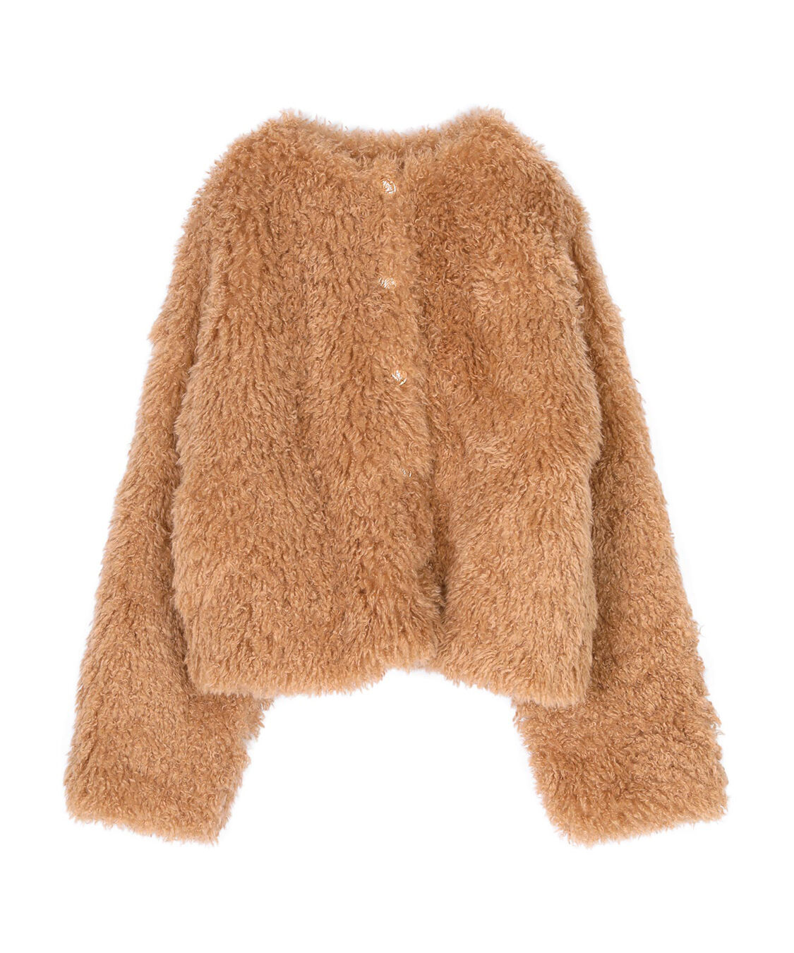 titivate「【いつきさんコラボアイテム】中綿キルティングプードルフェイクファージャケット」|ノーカラージャケット|