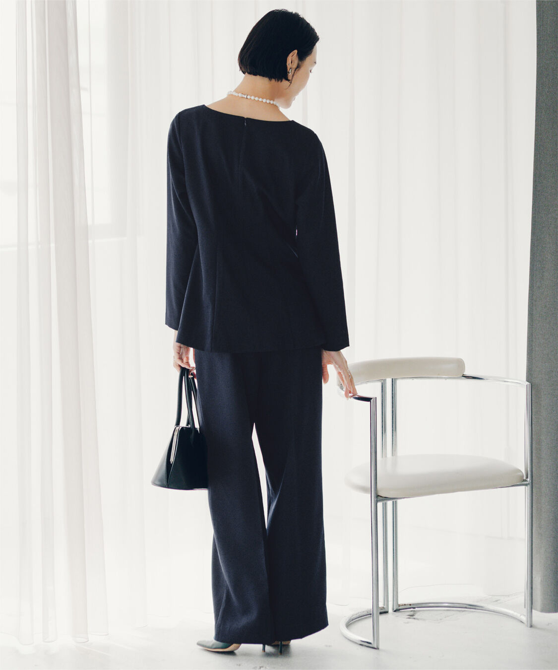 ur's「【小林有里さんコラボアイテム】ボートネックペプラムブラウス」|シャツ・ブラウス|