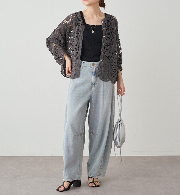  「【25AW】カギ針編み風カーディガン」|カーディガン|