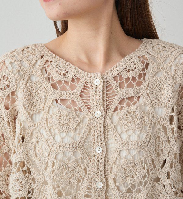  「【25AW】カギ針編み風カーディガン」|カーディガン|