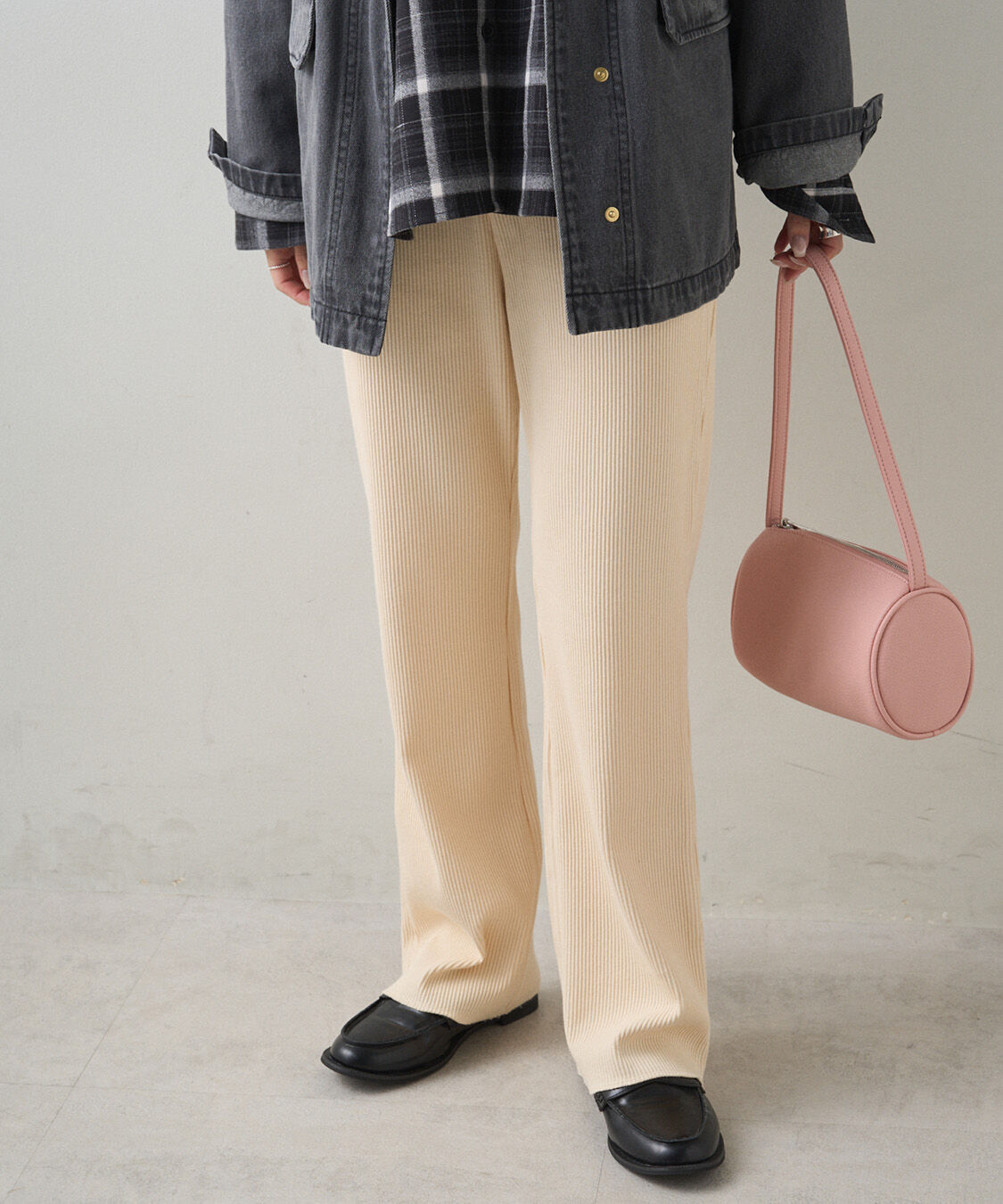  「【-3kg見え◎】微フレアリブパンツ」|その他|