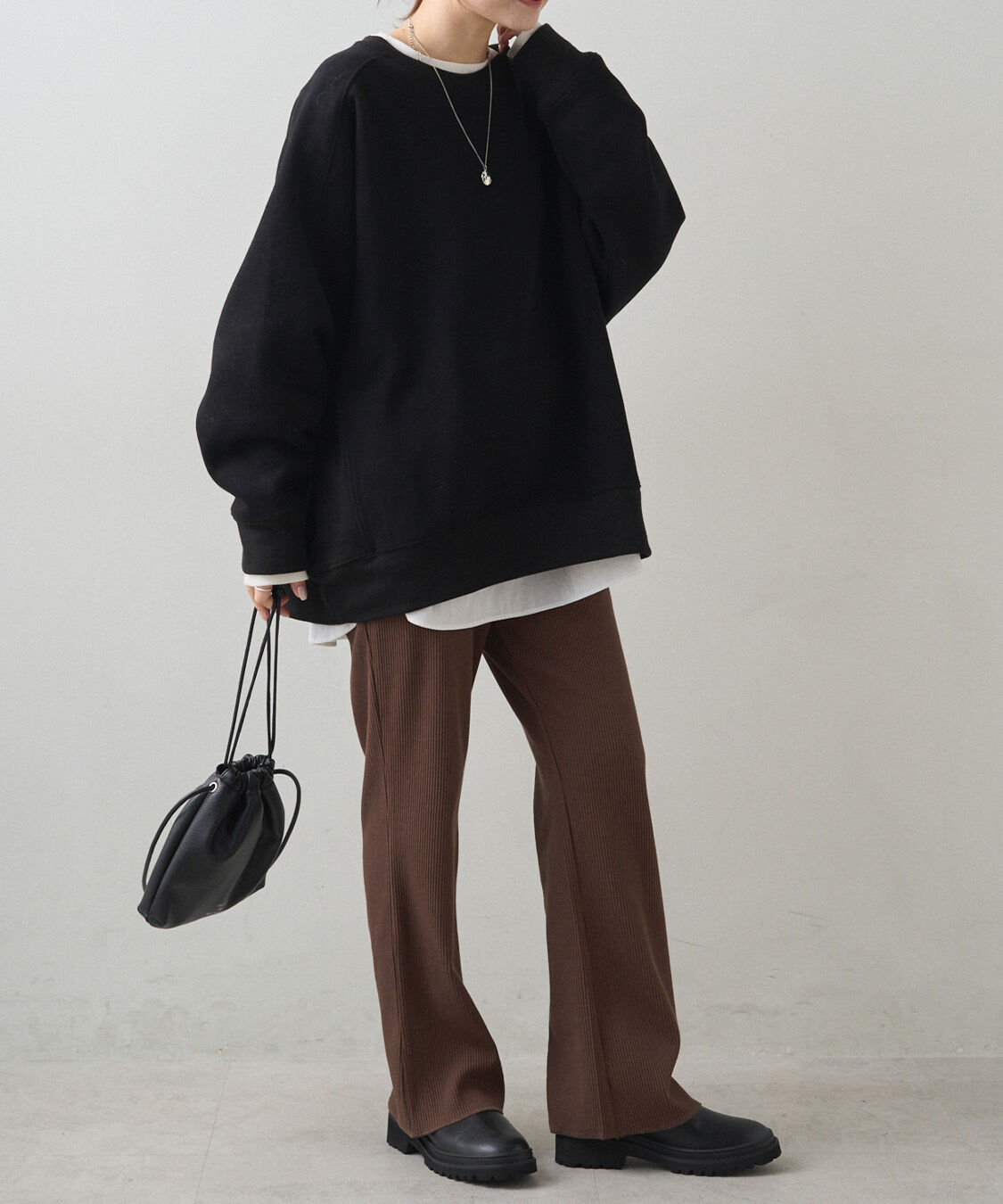  「【-3kg見え◎】微フレアリブパンツ」|その他|