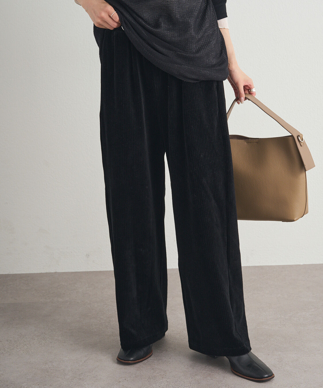  「ストレッチコールイージーパンツ」|その他|ブラック