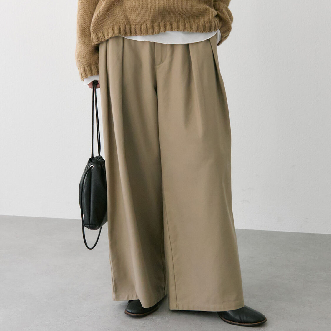  「コットンレーヨンツータックワイドパンツ」|その他|