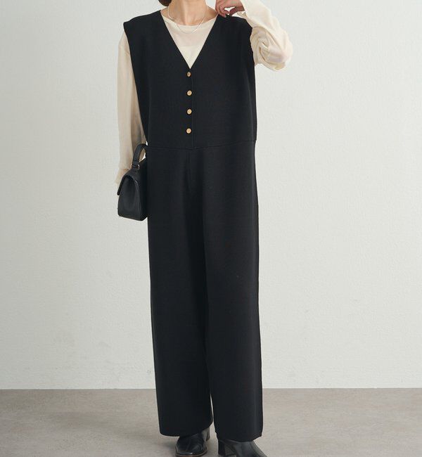  「【セットアップ対応】ニットサロペット」|その他|ブラック