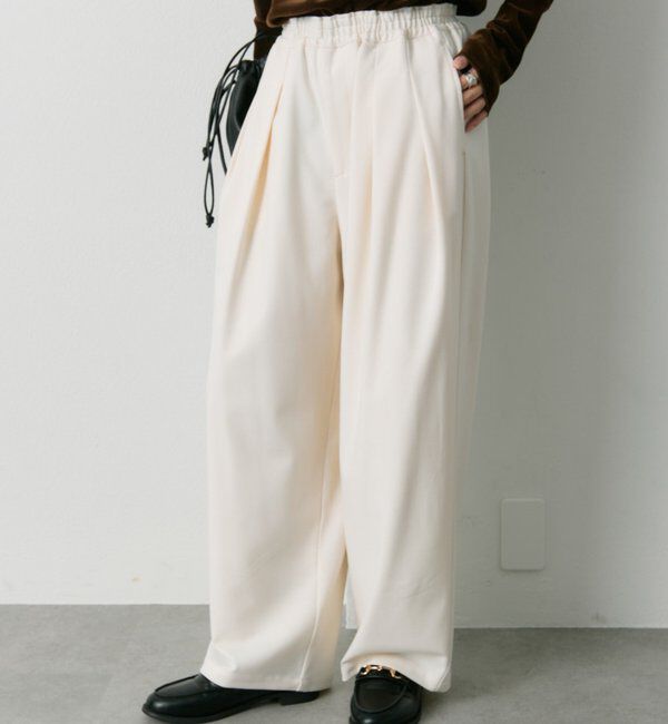  「ウール混ウエストゴムツータックパンツ」|その他|