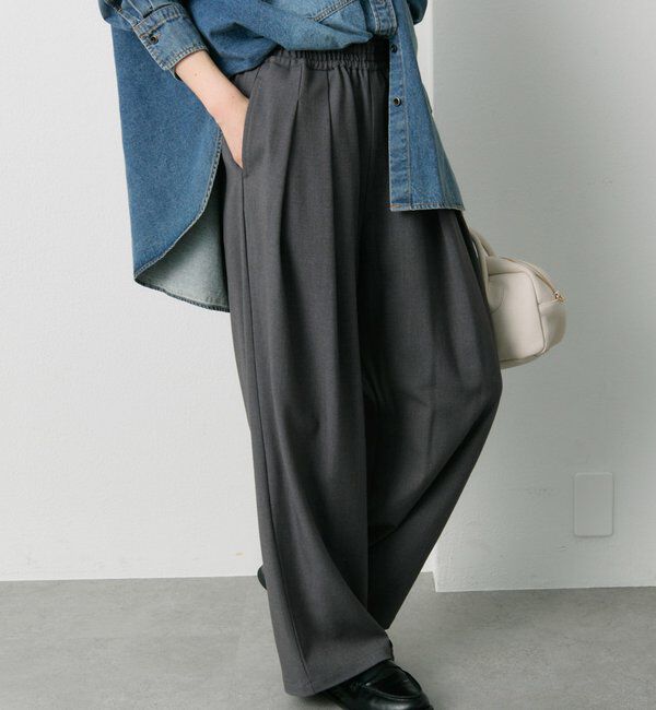  「ウール混ウエストゴムツータックパンツ」|その他|