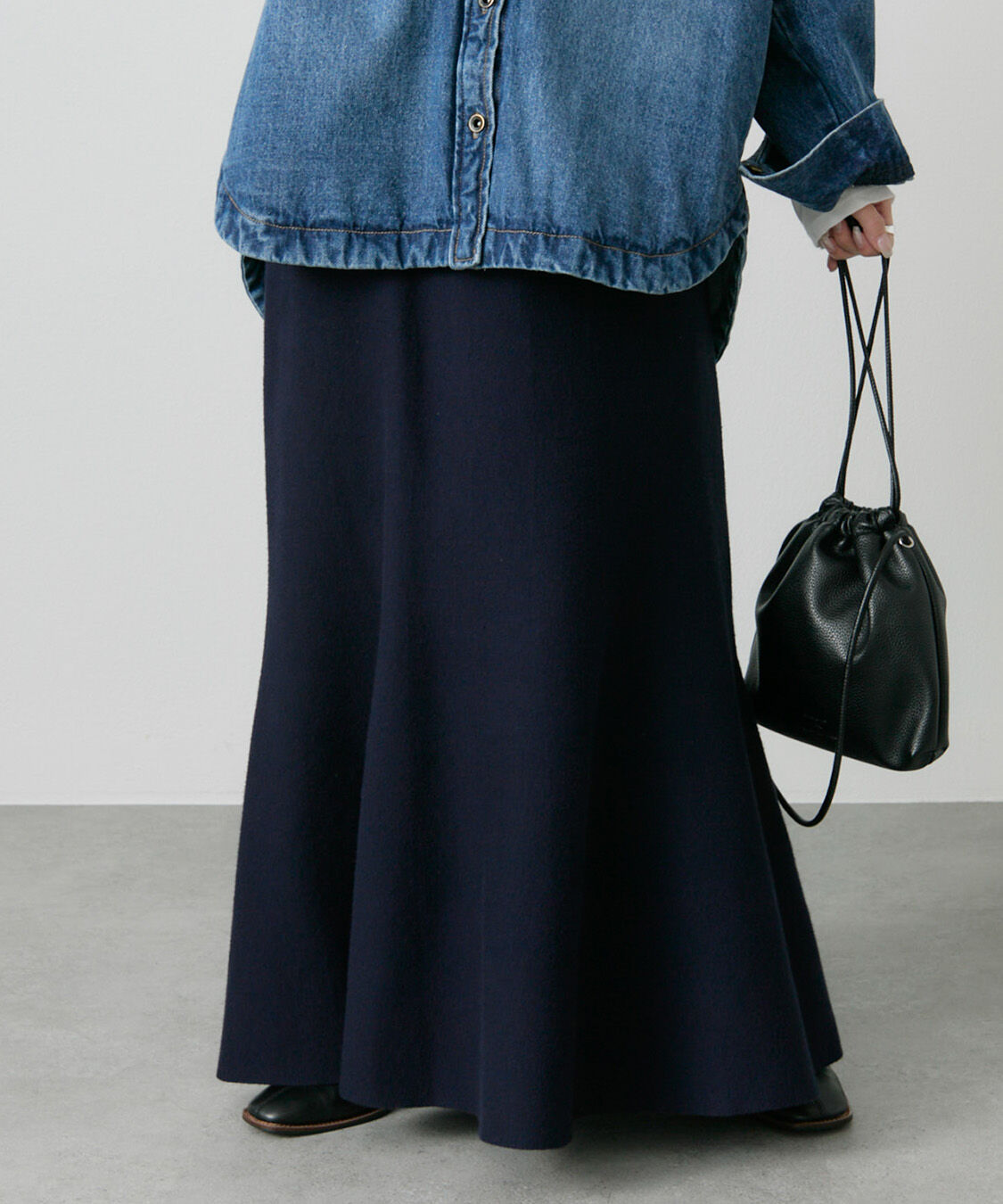  「【新色追加/リバイバル】ミラノリブニットスカート」|スカート|