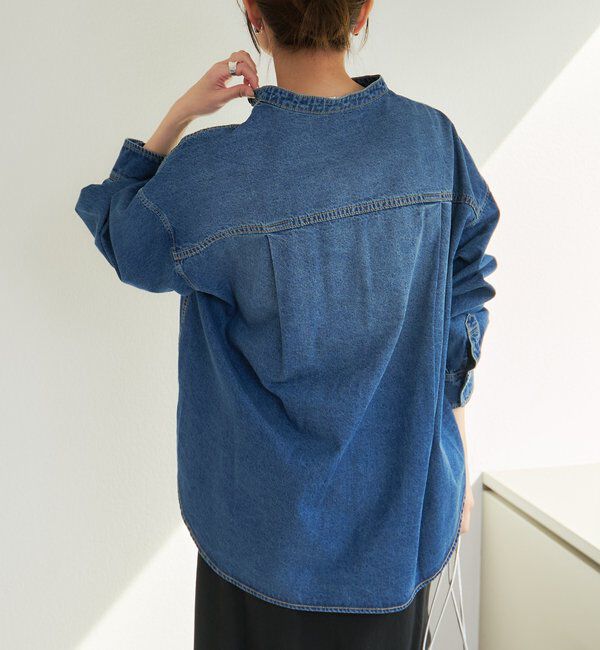  「デニムバンドカラーシャツ」|シャツ・ブラウス|
