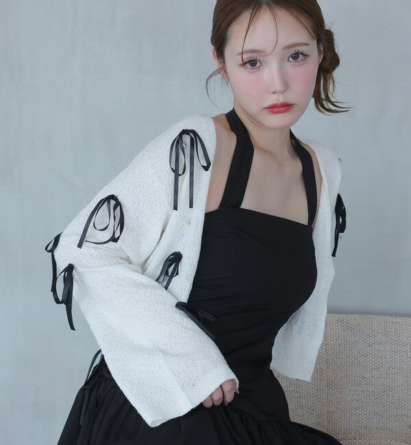  「リボンいっぱいカーディガン」|ニット・セーター|